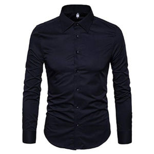 Manwan walk Men's Slim Fit Black Button Down